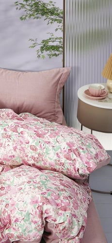 مفرش نفر ونص قطن طبيعي 100% 4 قطع