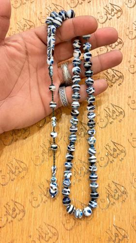 بكلايت مشخط شبيية الكهرمان 10 ملي 51 خرزة تمليكه