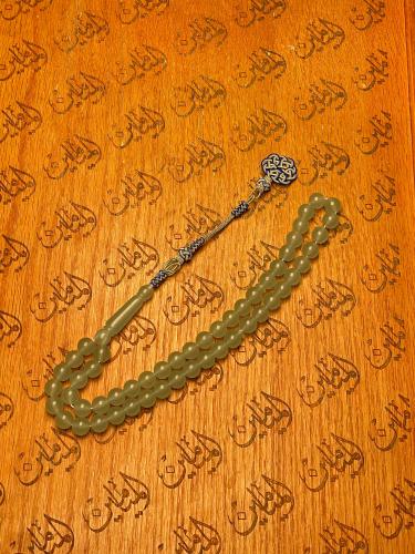 سبحة بكلايت طرابزونه نحاس مطلي فضه 10 ملي