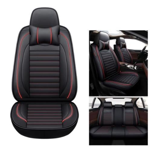 تلبيسة مقاعد سيارة بخمسة مقاعد مع وسادتي رأس للسائ...