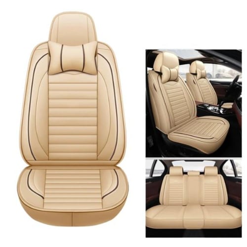 تلبيسة مقاعد سيارة بخمسة مقاعد مع وسادتي رأس للسائ...