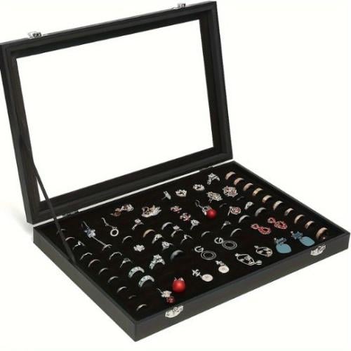 حقيبة شنطة عرض وتنظيم الخواتم - سعة 100 حبة