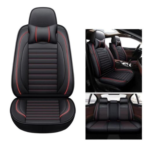 تلبيسة مقاعد سيارة بخمسة مقاعد مع وسادتي رأس للسائ...