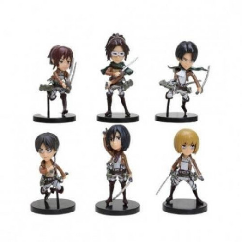 مجموعة 6 مجسمات هجوم العمالقة ايرين ليفاي ميكاسا ا...