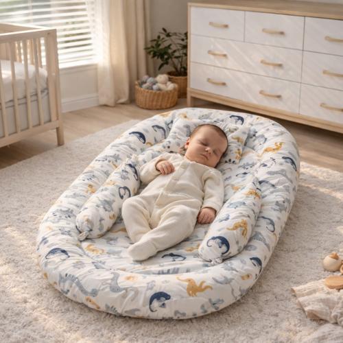 عش نوم للمواليد مبطن مع ناموسية واقية