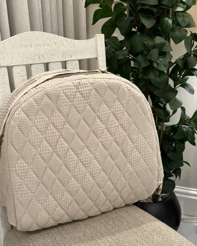Portable beige bed for girls