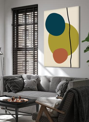 لوحة كانفاس على إطار خشبي بتصميم نمط فنى