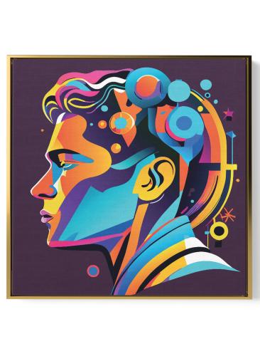 لوحة كانفاس على إطار خشبي بالفن التصوري لتصميم نمط...