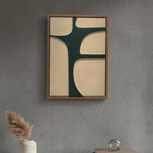 لوحة جدارية بارزة مصنوعة يدويا بتصميم عصري مع إطار...