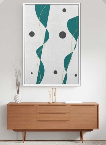 لوحه ديكور بتصميم فن تجريدي أمواج ودوائر