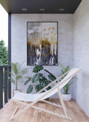 لوحة كانفاس على إطار خشبي، تصميم فن تجريدى ، للمنز...