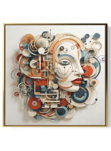 لوحة كانفاس على إطار خشبي بالفن التصوري لتصميم نمط...