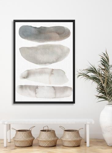 لوحة كانفاس على إطار خشبي بتصميم فن تجريدي للصخور