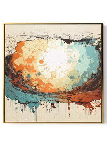 لوحة كانفاس على إطار خشبي بالفن التصوري لتصميم نمط...