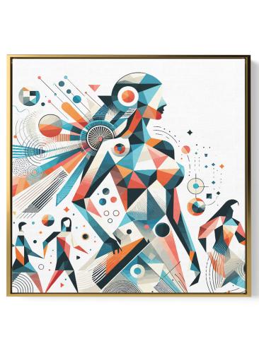 لوحة كانفاس على إطار خشبي بالفن التصوري لتصميم فن...