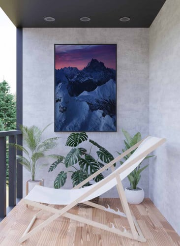 لوحة كانفاس على إطار خشبي، تصميم شروق الشمس على جب...