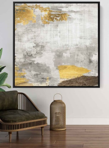 لوحة كانفاس مربع على إطار خشبي، تصميم فن زيتي ، لل...