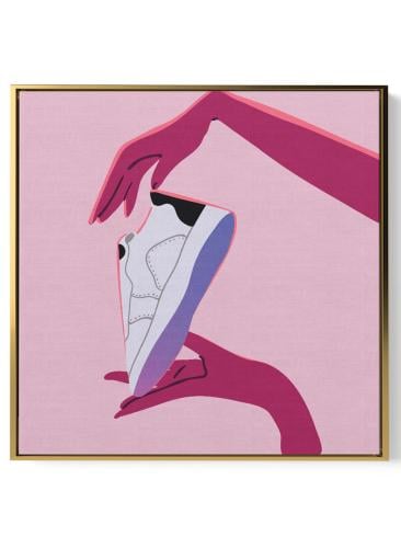 لوحة كانفاس على إطار خشبي بالفن التصوري لتصميم حذا...