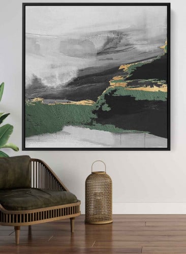 لوحة كانفاس مربع على إطار خشبي، تصميم فن زيتي ، لل...