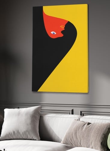 لوحة وجه كانفاس بتصميم وجه مقلوب