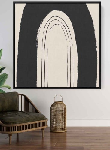 قوس قزح لوحة جدارية بلون اسود