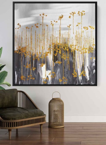 لوحة كانفاس مربع على إطار خشبي، تصميم فن تجريدي ،...