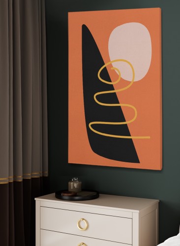 لوحة كانفاس على إطار خشبي بتصميم عصري