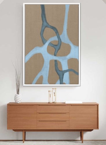 لوحة كانفاس على إطار خشبي بتصميم فن تجريدي