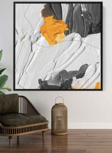 لوحة كانفاس مربع على إطار خشبي، تصميم فن زيتي، للم...