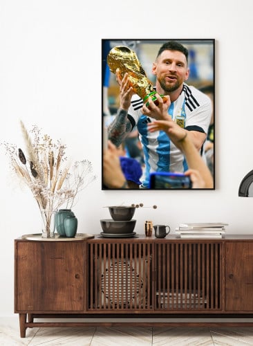 لوحة كانفس ميسي مع كأس العالم 2022