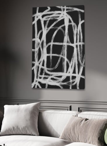 لوحة كانفاس على إطار خشبي بتصميم فن تجريدي