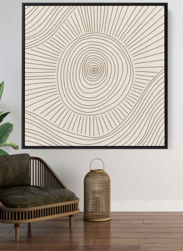 لوحة كانفاس على إطار خشبي بتصميم فن تجريدي للعين ا...