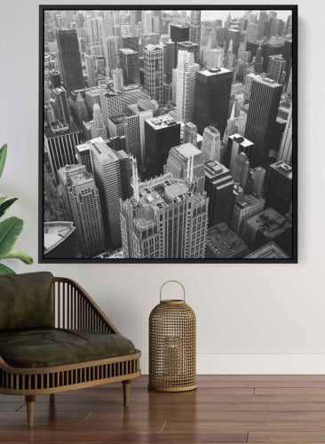 لوحة كانفاس مربع على إطار خشبي، تصميم مشهد عالى لل...