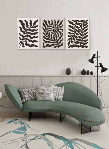 طقم من ٣ لوحات كانفاس على إطار خشبي بتصميم فن تجري...