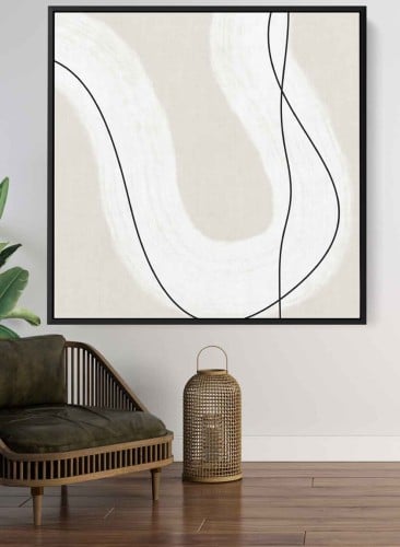 لوحة كانفاس على إطار خشبي بتصميم فن تجريدي