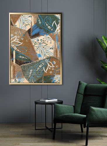 لوحة كانفاس على إطار خشبي بتصميم نمط فنى