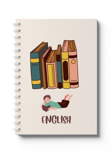 دفتر إنجليزي سلك للمدرسة ٦٠ ورقة بغلاف من الورق ال...