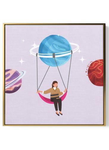 لوحة كانفاس على إطار خشبي بالفن التصوري لتصميم الم...