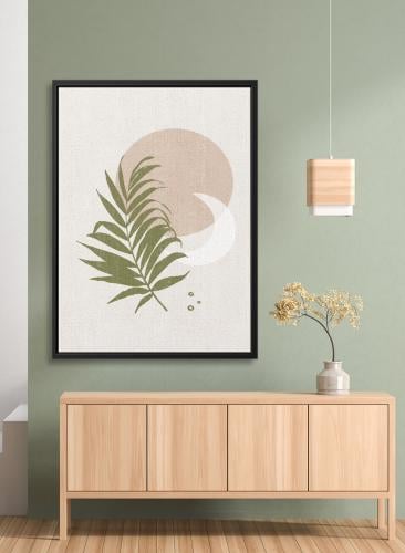 لوحة كانفاس على إطار خشبي بتصميم فن تجريدي للقمر