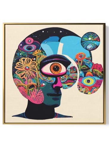 لوحة كانفاس على إطار خشبي بالفن التصوري لتصميم نمط...