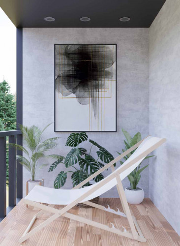 لوحة كانفاس على إطار خشبي، تصميم فن تجريدى زهرة، ل...