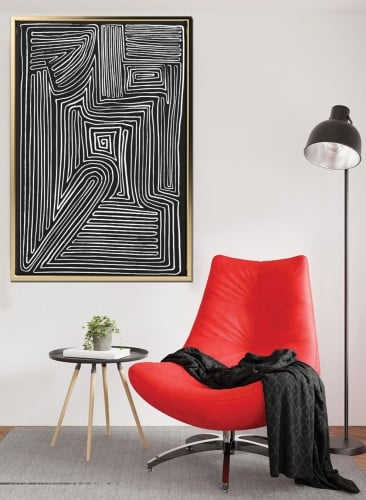 لوحه كبير كانفس بتصميم فن تجريدي للمتاهة