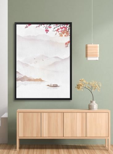 لوحة كانفاس على إطار خشبي بتصميم مركب صيد