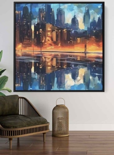 لوحة كانفاس على إطار خشبي بتصميم رجل يمشى فى المدي...