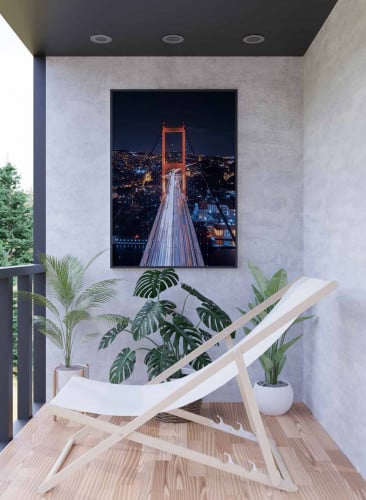 لوحة كانفاس على إطار خشبي، تصميم جسر البسفور ، للم...