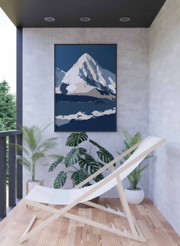 لوحة كانفاس على إطار خشبي، تصميم جبال من الجليد، ل...