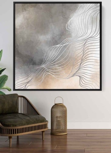 لوحة كانفاس على إطار خشبي بتصميم فن تجريدي