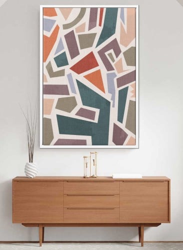 لوحة كانفاس بتصميم فن تجريدي سكندنافى