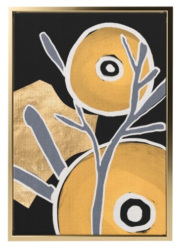 لوحة كانفاس على إطار خشبي بتصميم فن تجريدي دوائر