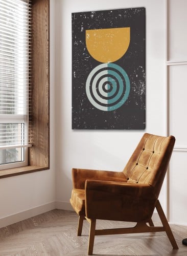 لوحة كانفاس على إطار خشبي بتصميم فن تجريدي